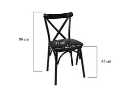 Hanah Home Ekol 1331 V4 Juego de 4 Sillas Negras
